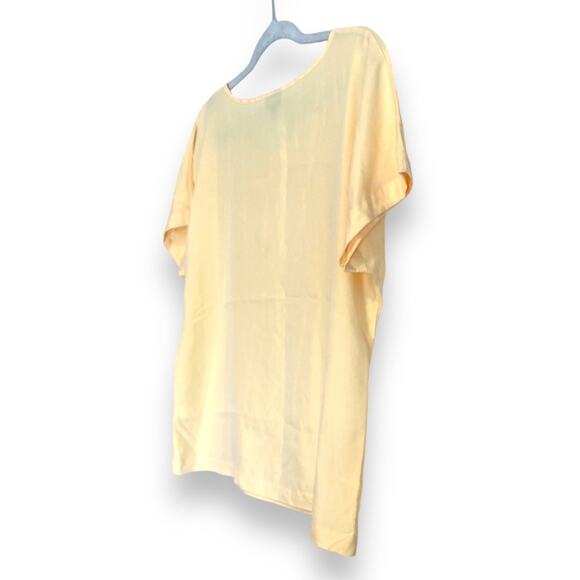 Womens JJill Yellow Pique Modern Boxy Cropped Buttery Soft Modal Top Size Medium - Picture 4 of 16